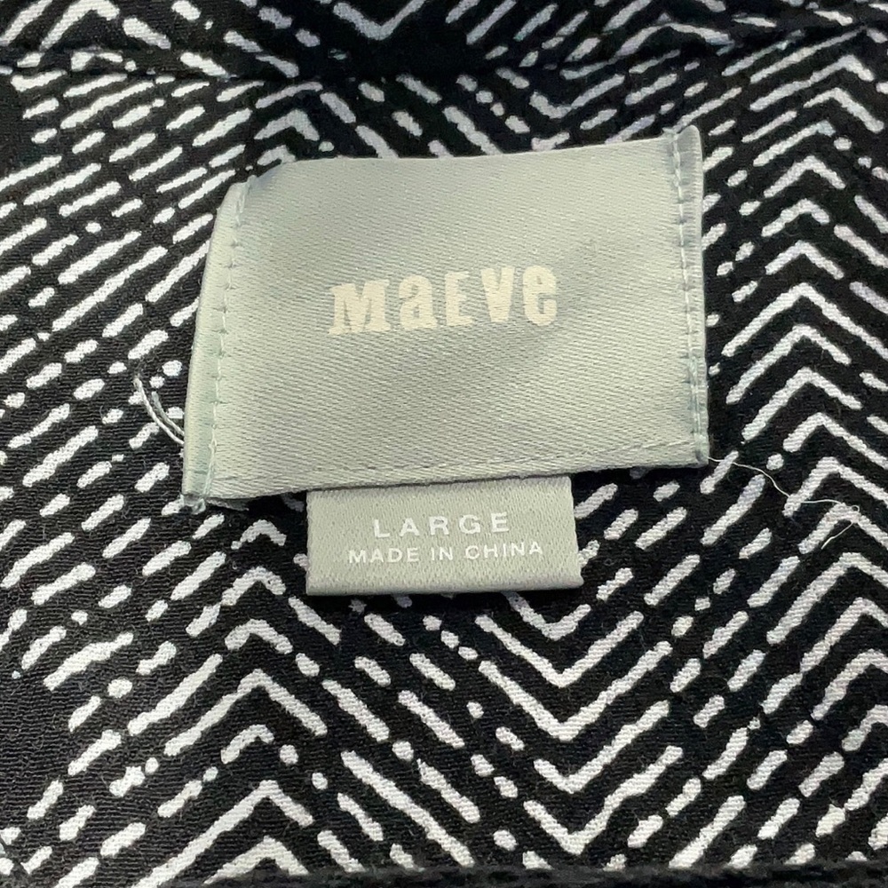 Maeve for Anthropologie Black/White Chevron Dot‎ Dress Size L - Picture 5 of 7